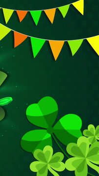Vertical St Patrick Day Animation Background Loop