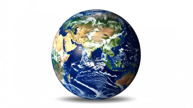 A detailed digital illustration of the blue planet in space