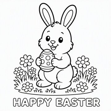 easter bunny with easter eggs