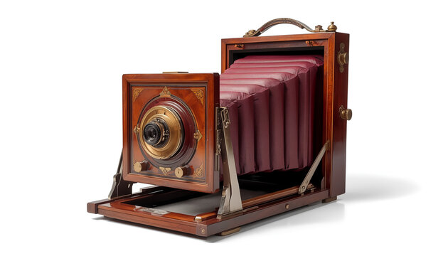 Antique Wooden Large Format Folding Bellows Camera