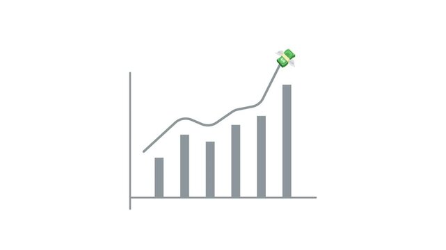 Revenue growth progress chart upward trend animation