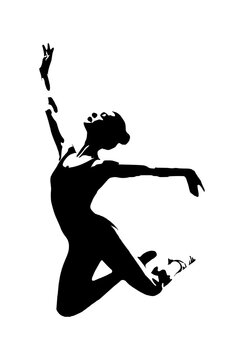jumping ballet dancer silhouette