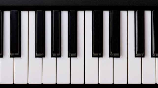 alternating. Close-up of piano keys arranged in harmonious black and white gradient. tutorial guides, club newsletters, designed for tourism and weekend activity guides, inspires participation.
