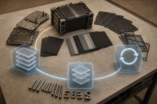 Fuel cell stack recycling material recovery