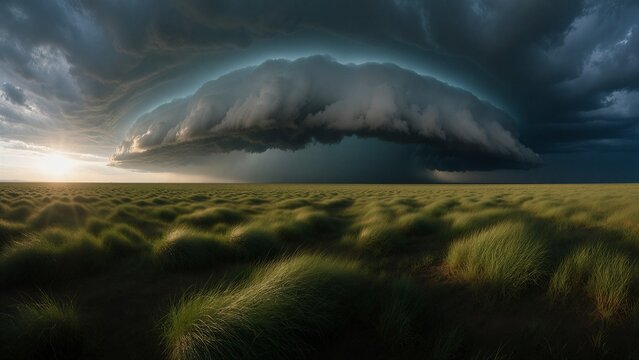 Thunderstorm over Prairie Grasslands