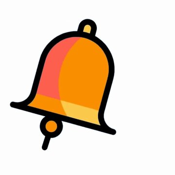 Simple Notification Bell Icon, Basic Alert Symbol Illustration