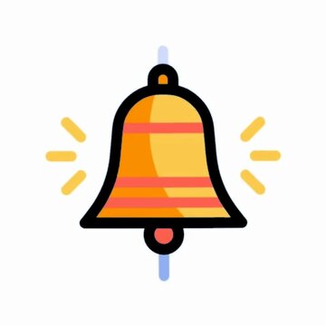 Ringing Notification Bell Icon, Active Sound Alert Illustration