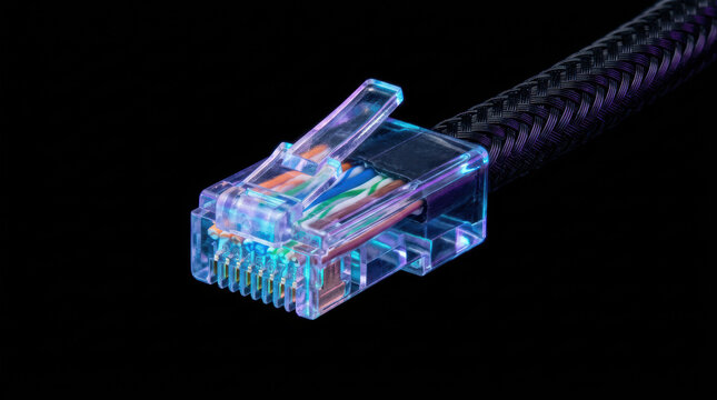 Cybercrime threats often exploit network vulnerabilities like this ethernet cable causing ransomware attacks to disrupt systems and data security