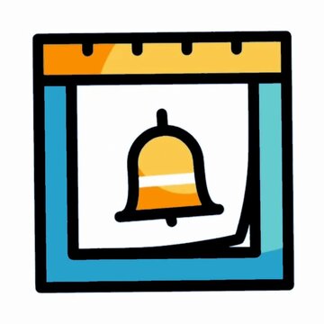 Calendar Page with Notification Bell Icon, Scheduled Reminder Illustration