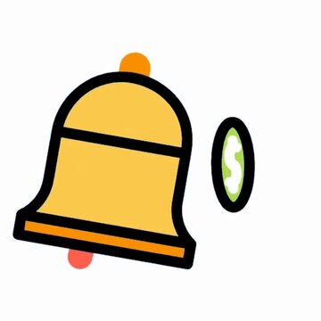Notification Bell with Dollar Sign Icon, Financial Alert animation