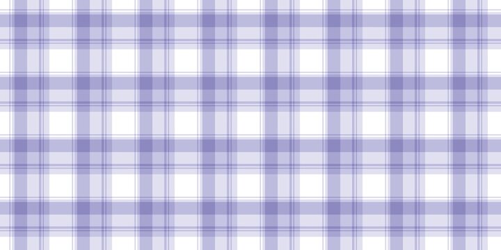 Purple plaid tartan seamless pattern background for fabric, wallpaper, or textile design. Aesthetic lavender gingham pattern backdrop.