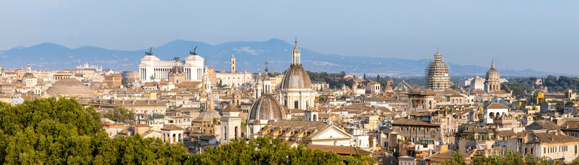Naklejka premium View of the historical center of Rome with the classic historical buildings. Italy