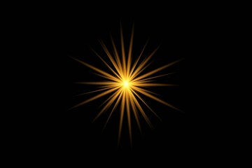 Fototapeta premium A vibrant burst of golden light radiates outwards from a central point against a stark black background creating a dramatic effect
