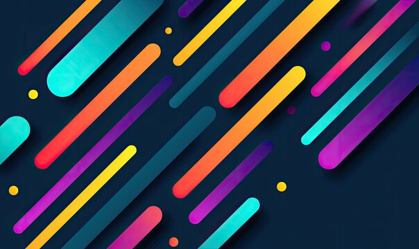 Diagonal multicolored rounded rectangles creating a dynamic, abstract pattern