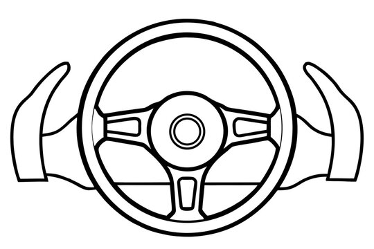 Minimalist car steering wheel top view