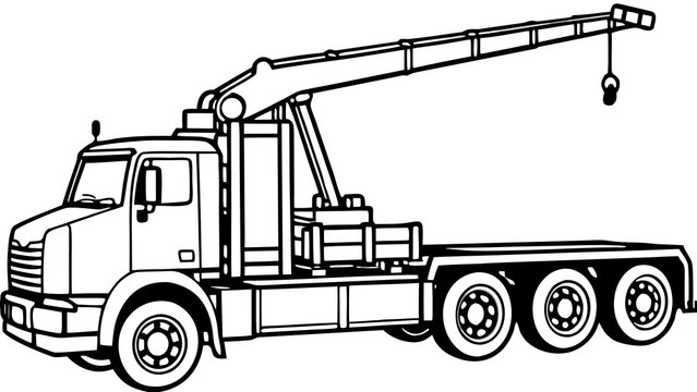 Towing truck with crane lifting hook