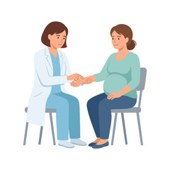 Obraz premium Pregnant woman visiting her doctor for a routine medical checkup and consultation