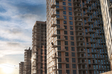 Fototapeta premium High Rise Apartment Buildings in a Growing Urban Residential Development