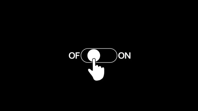 Interactive toggle switch animation: turning on and off ui for web and app button