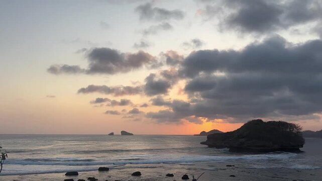4k sunset on the sea of east java