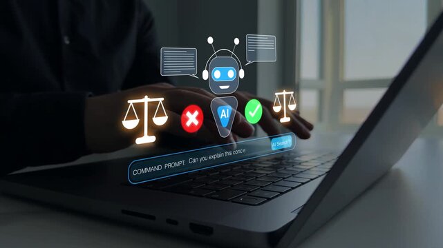 AI ethics and digital risk concept representing responsible innovation, algorithmic transparency, cybersecurity, privacy, regulation and accountability.