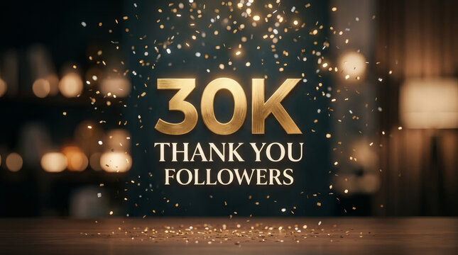 30K Followers Thank You Celebration With Gold Confetti &mdash; Social Media Milestone