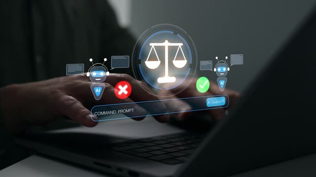 AI risk and ethics concept showing responsible artificial intelligence, technology regulation, data protection, accountability and digital security.