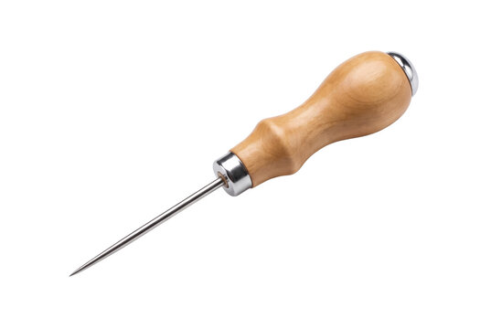 Wooden Handle Scratch Awl Isolated on White Background