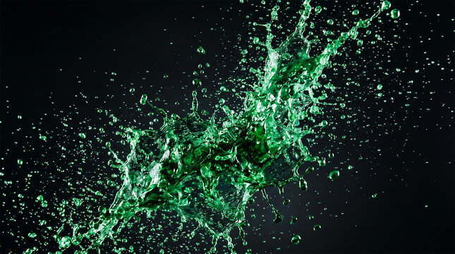Liquid Chlorophyll Burst in Motion