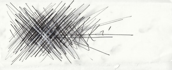 Fototapeta premium Abstract pencil scribble of intersecting lines on white paper background
