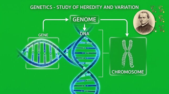 Educational Infographic Diagram of DNA and Genetics