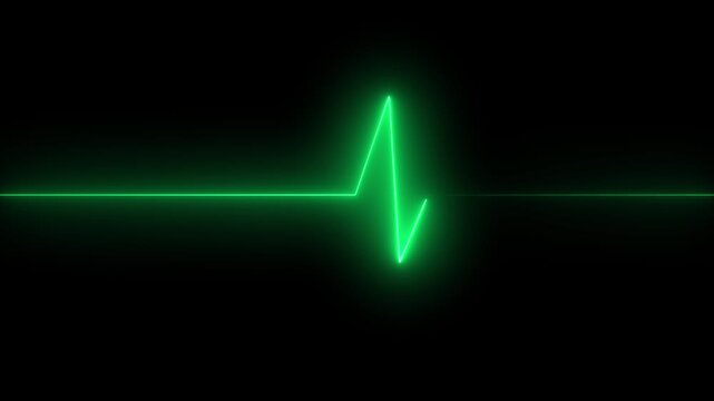 ECG monitor beating heart with a neon electrocardiogram overlay cardiogram line icon animation.