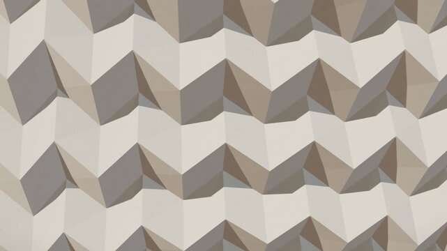 Cream paper folded into a Miura-ori origami tessellation, folds slowly breathing across the sheet in a seamless loop, tactile handmade craft texture background with soft directional light