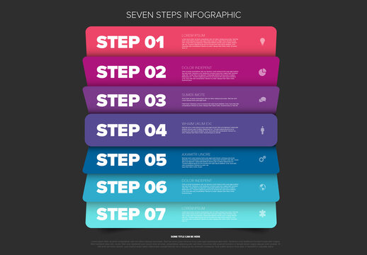 Seven Steps Infographic Template with Colorful Horizontal Banners
