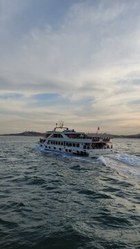 ISTANBUL, TURKEY - 07 MAY 2026: A stroll through the old streets of Istanbul with a view of the Bosphorus. Beautiful narrow streets with a rich cultural heritage.