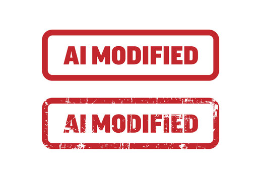 AI Modified Red Stamp Sign Clean and Grunge Variations