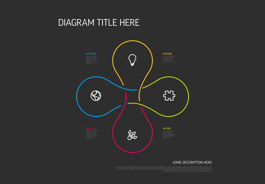 Modern Infinity Loop Infographic Template with Four Steps