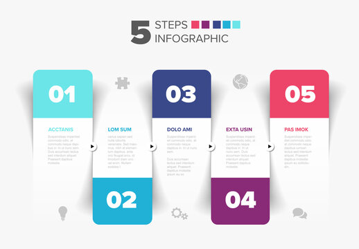 Five Steps Business Infographic Template Design