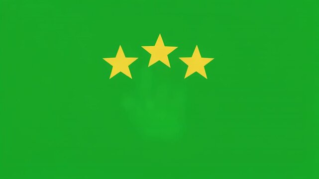 Cursor clicking animated stars representing rating feedback during a digital process against a green background