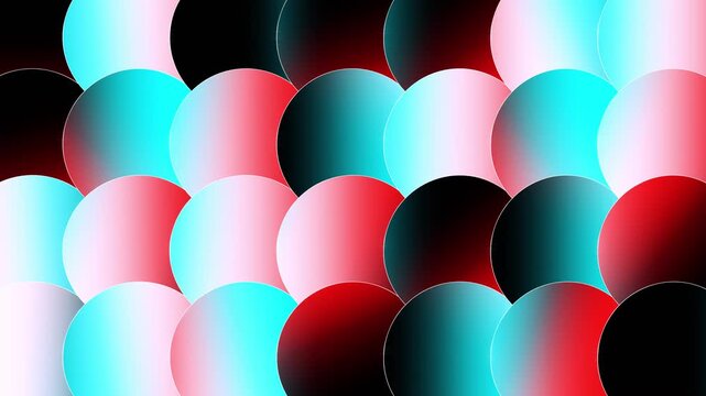 Abstract red blue gradient background with overlapping circles, colorful geometric pattern 4k animation.