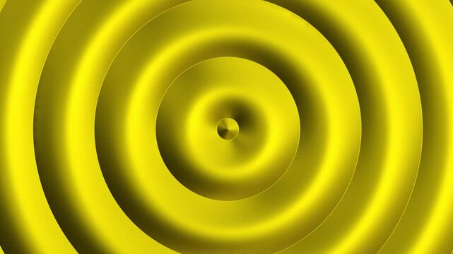 Gold ripples minimalist geometric background, modern radial golden circles pattern, 4K seamless computer graphic animation.