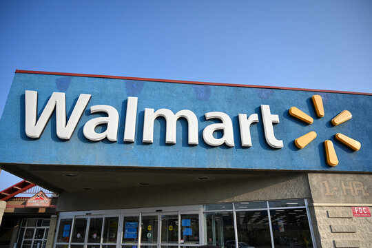 Hinton, AL, Canada - July 22, 2026: Walmart store exterior in town of Hinton in Aberta, Canada