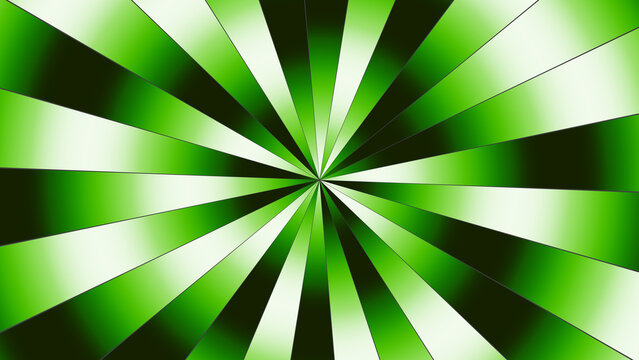 Abstract green and white zoom burst geometric background, digital geometric explosion background with green rays.