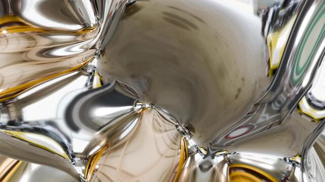 Silver chrome liquid metal waving 3d animation, shiny waves metal background, 4k seamless animation.
