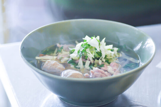 beef noodles or noodles, Chinese noodles or beef soup or meatball soup