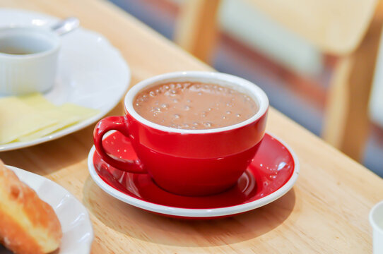 hot cocoa or hot chocolate and bakery