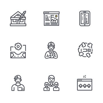 Business Technology AI Artificial Intelligence Icon Set Vector 14 Line Icons for Startup Finance Data Analytics Machine Learning Corporate Strategy