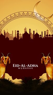 Vertical Eid Al Adha Mubarak Background