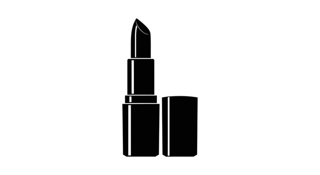 Black lipstick and tube simple cosmetic silhouette makeup beauty vanity