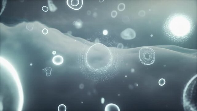 Microscopic view of swimming microorganisms in water sample